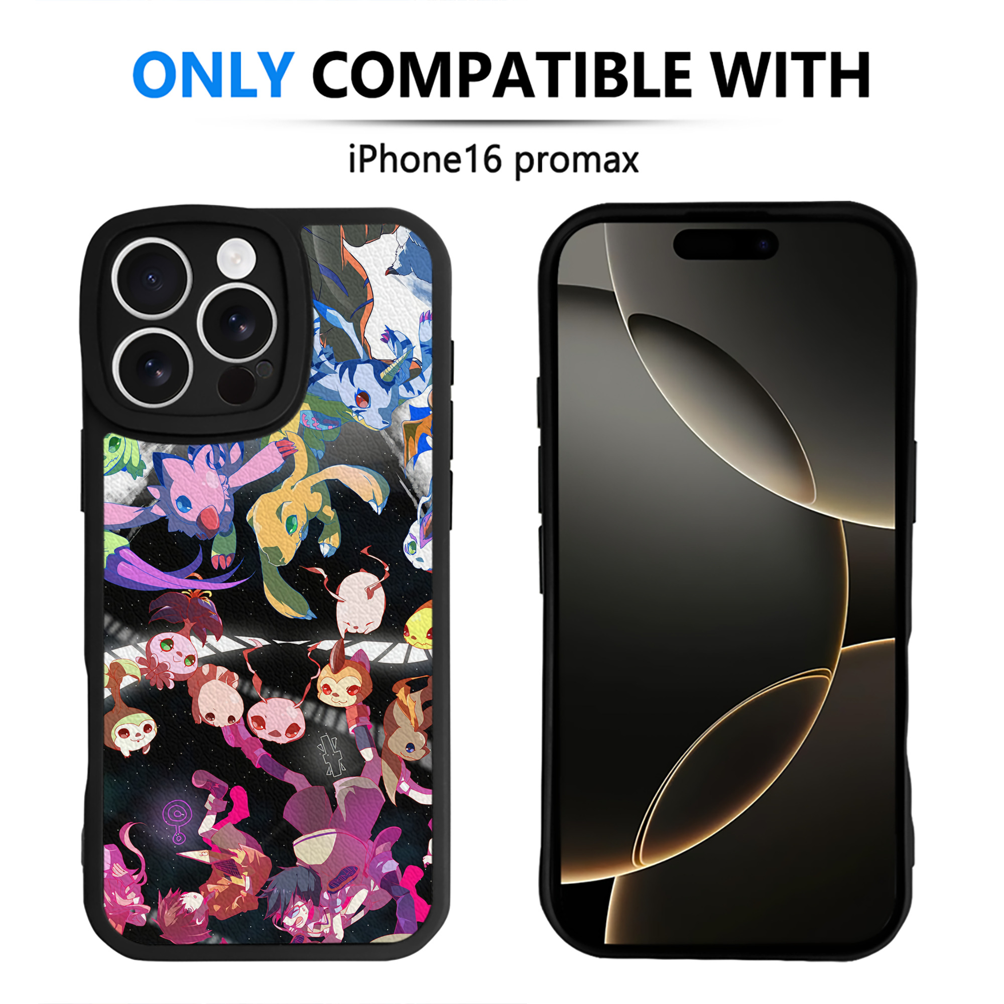 （画像用） Digimon デジタルモンスター/デジモン 【iPhone 16シリーズ対応】シリコンスマホケース（レザー調） 材質：シリコン